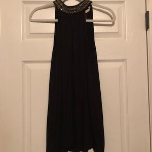 Chenault Black Beaded Sleeveless Blouse Size M
